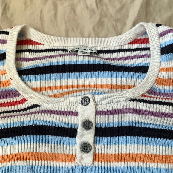 Multicolour striped long sleeve cropped sweater - Picture 4 of 5